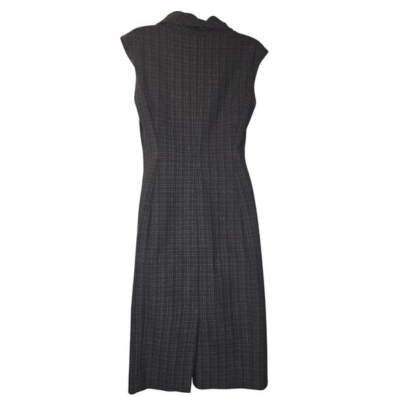 Classiques Entier Gray Plaid Size 6 Sheath Dress Career Business Office Casual - Picture 4 of 11